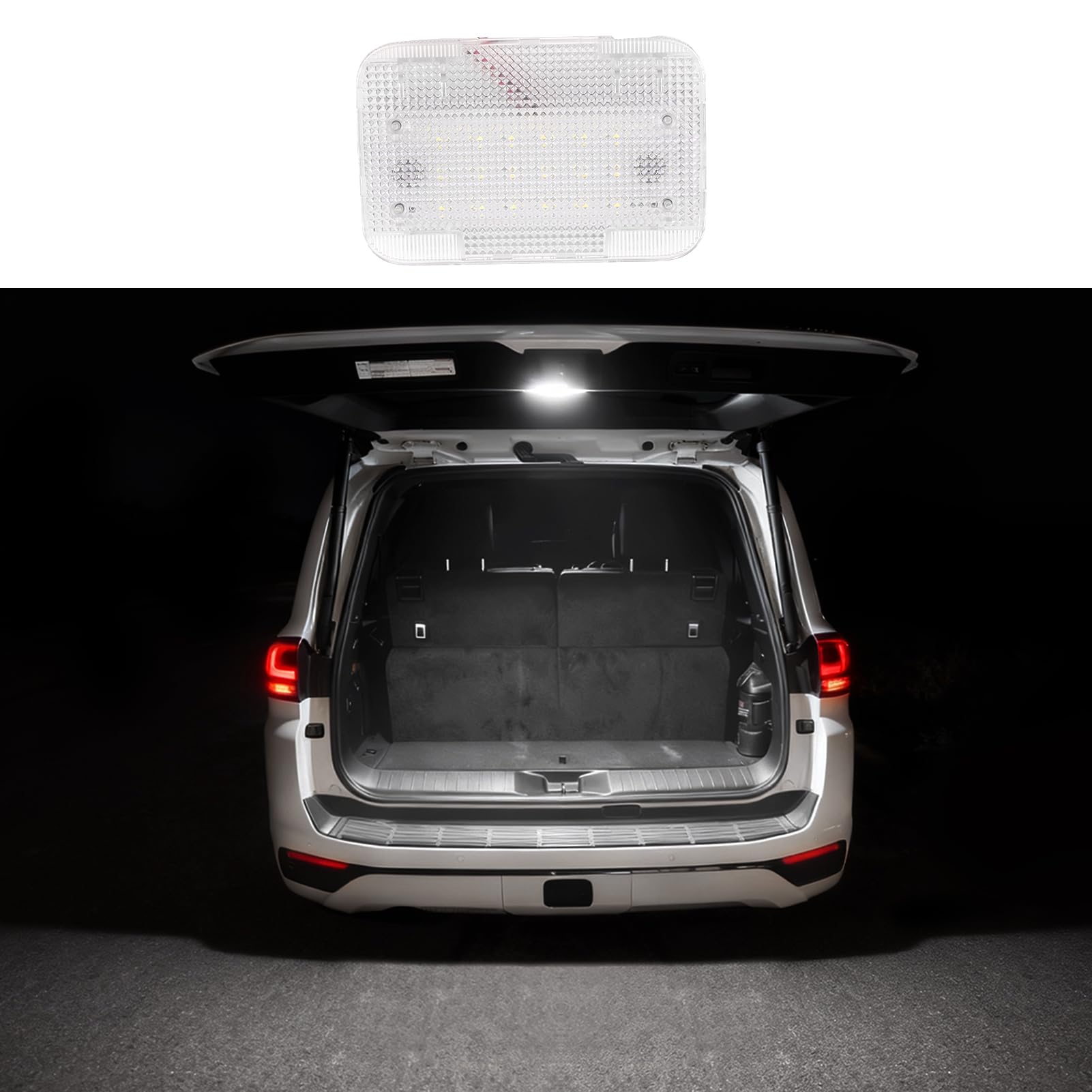 Tailgate Lighting Lamp Suitable for 2022-2026 Toyota Land Cruiser 300 LC300 Led Trunk Light White Light &amp; Red Light &amp; Yellow and White Warning Light Interior Modification Accessories (White light)