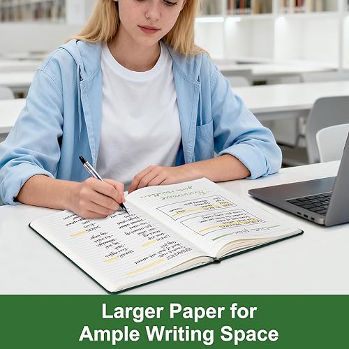 Miniatura 2 de COMIX Cuadernos de diario rayados B5, 240 páginas, 6.9 x 9.8 pulgadas, color verde oscuro, cuadernos de tapa dura para hombres y mujeres, apto para