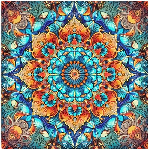 Nander Hermosas servilletas de tela de mandala, suaves, cómodas, reutilizables, juego de 6 servilletas perfectas para cenas familiares, bodas,