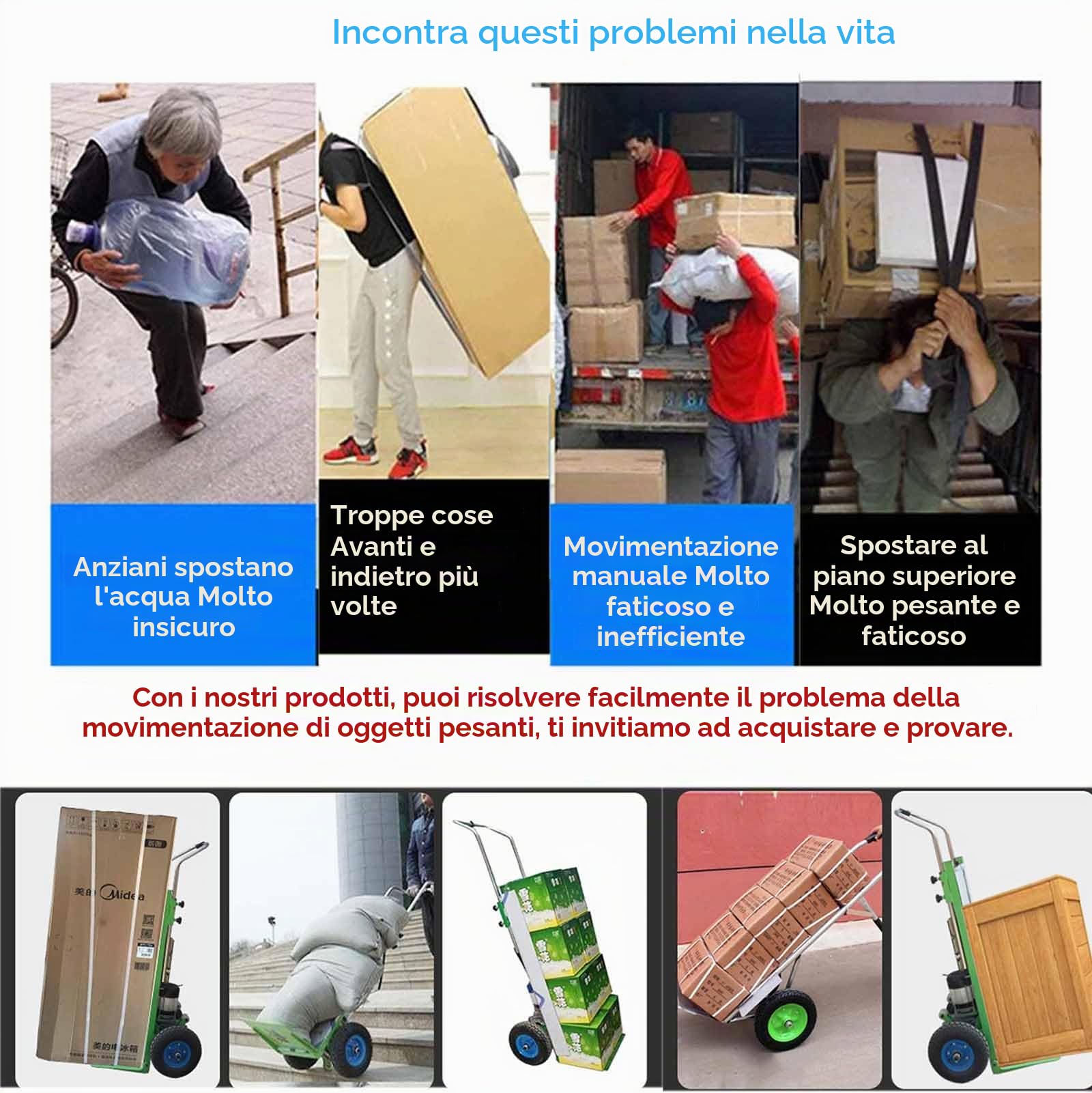 1200 W Carrello Saliscale Elettrico, Facile da Usare e Portatile, Batteria Rimovibile, Motore Brushless, Carrello per Sacchi Oggetti Pesanti su E Giù Scale,001