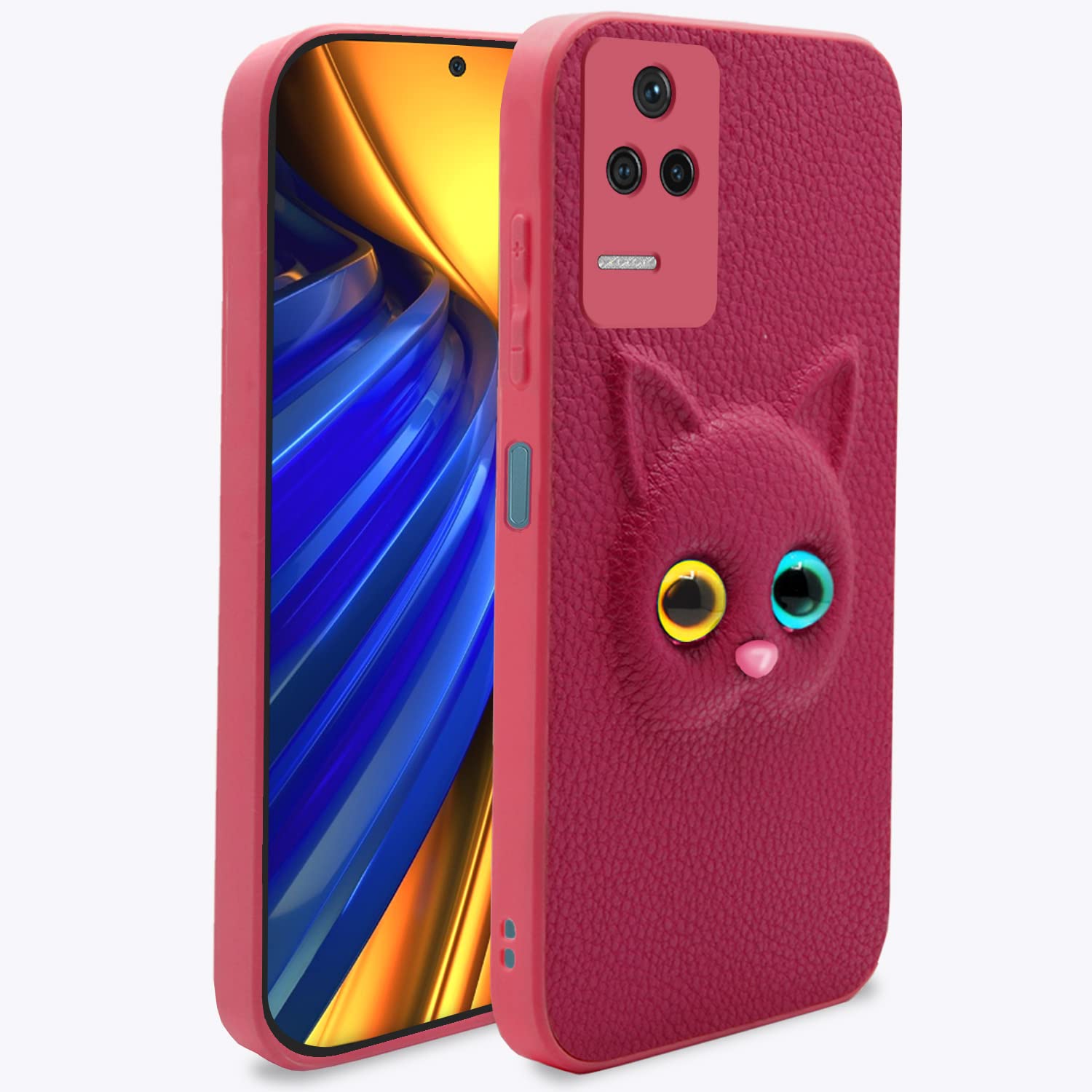 Pikkme Poco F4 5G Back Cover for Girls | Cute Cat Leather Finish | Soft TPU | Case for Poco F4 5G (Pink) (B0BL6S96PX) Amazon Price History, Amazon Price Tracker