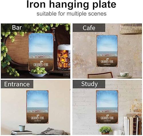 Miniatura 4 de Cartel de metal de la película de Carros de fuego, letrero de metal para decoración de pared, decoración de arte retro, placa de metal de 8 x 12