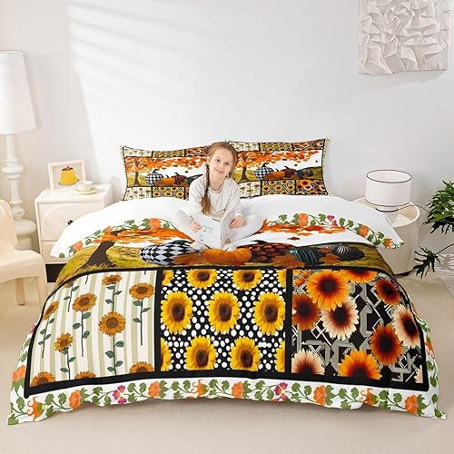 Vista 133 de Feelyou Juego de funda de edredón de vaca lechera, rosa y blanco, con estampado de fresa, vaca, para niños, adultos, kawaii, niñas, funda de edredón