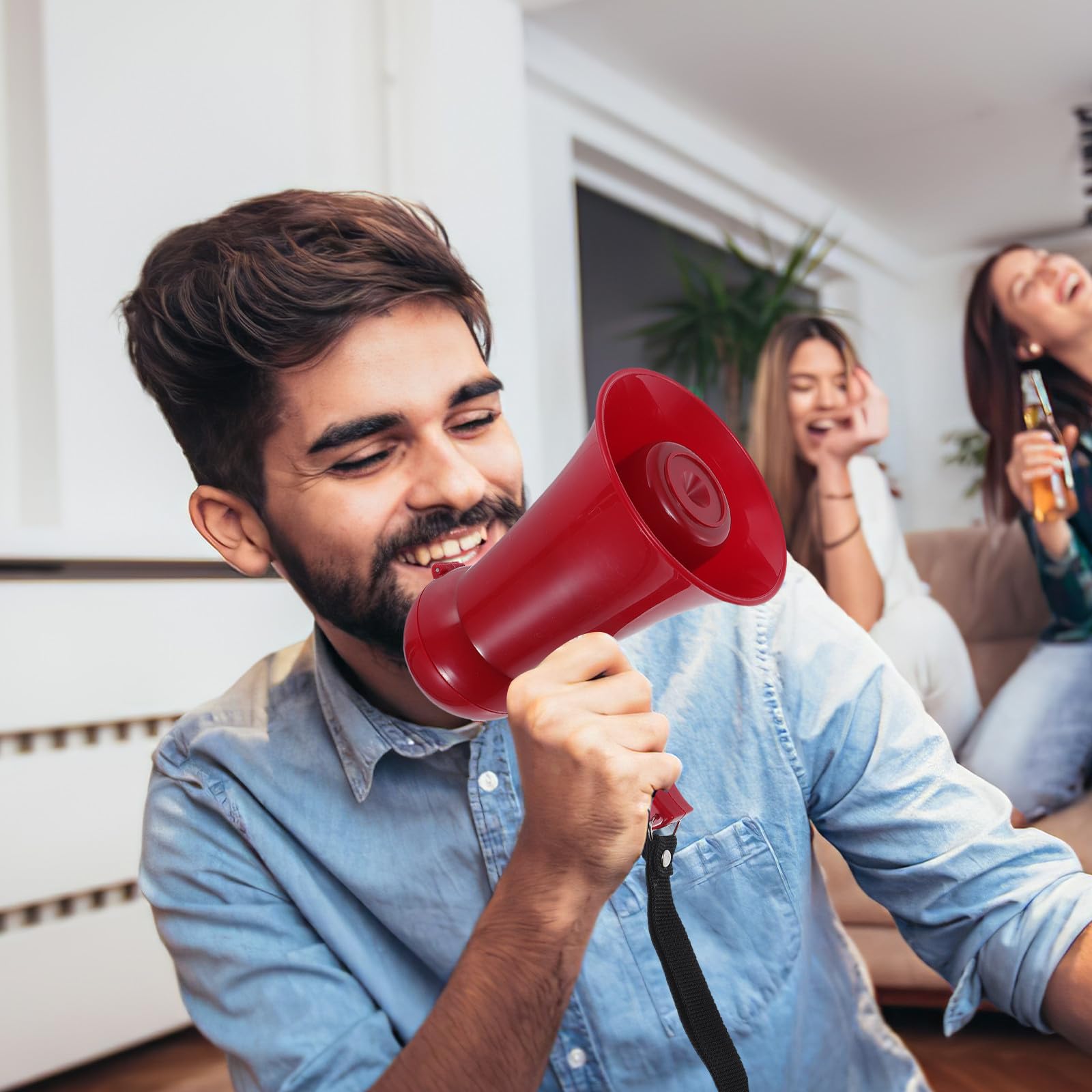 UKCOCO Megáfono Portátil Mini Rojo con Grabación y Control de Volumen Altavoz para Eventos Deportivos y Juegos Ligero y Ergonómico con Correa de Mano Adecuado para Entrenadores y