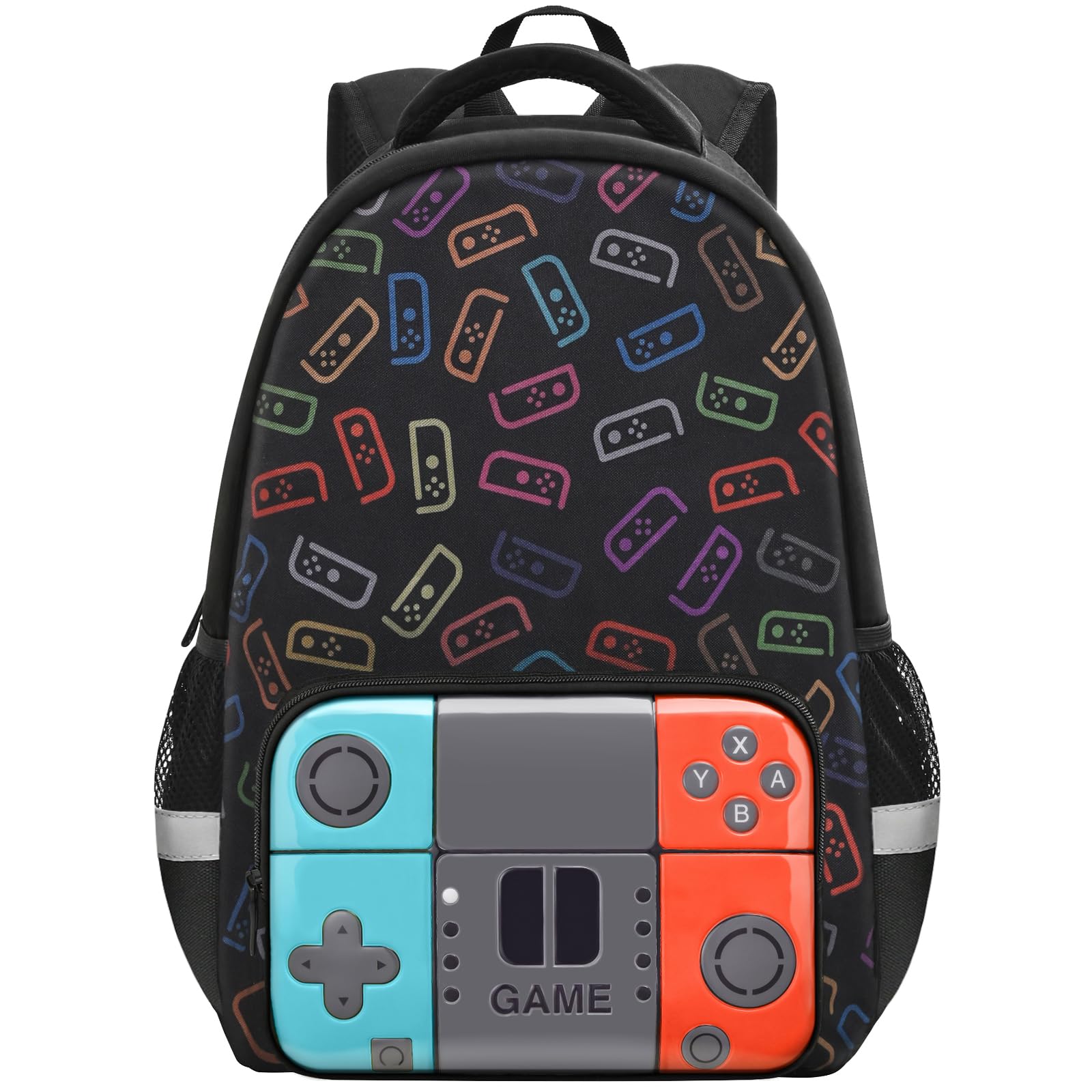 Beaulyn School Backpack For Boys,Kids Gamer School Bag For Elementary Middle Primary Student,17″Video Game Rucksack For Laptop