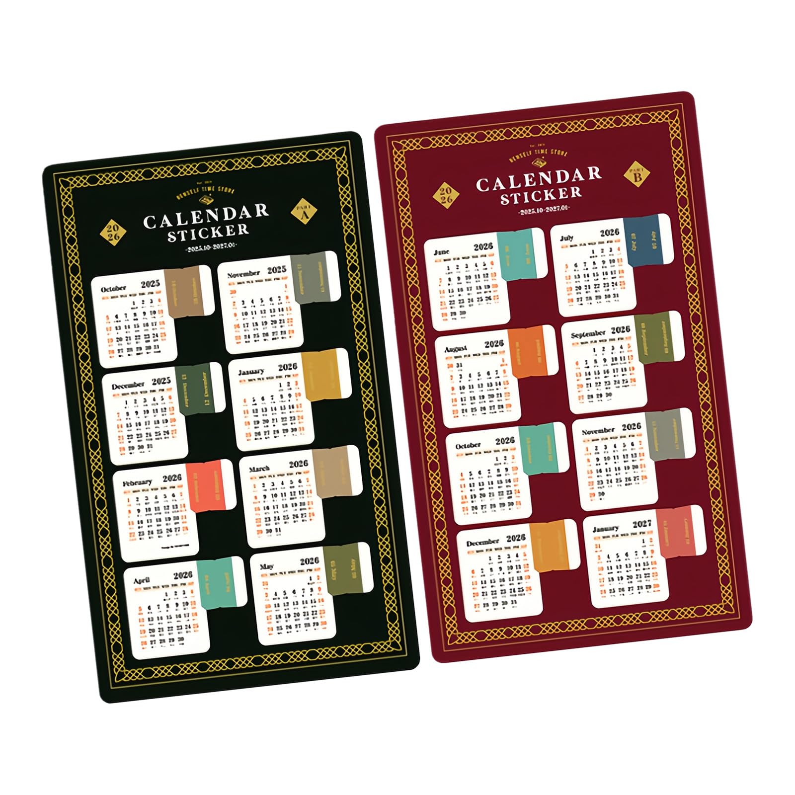Tsophreniq Calendar Sticker Adhesive Monthly Tab Planner Stickers, Decorative Indexes for School Study Calendar Stickers Indexes Planner Adhesive Divider