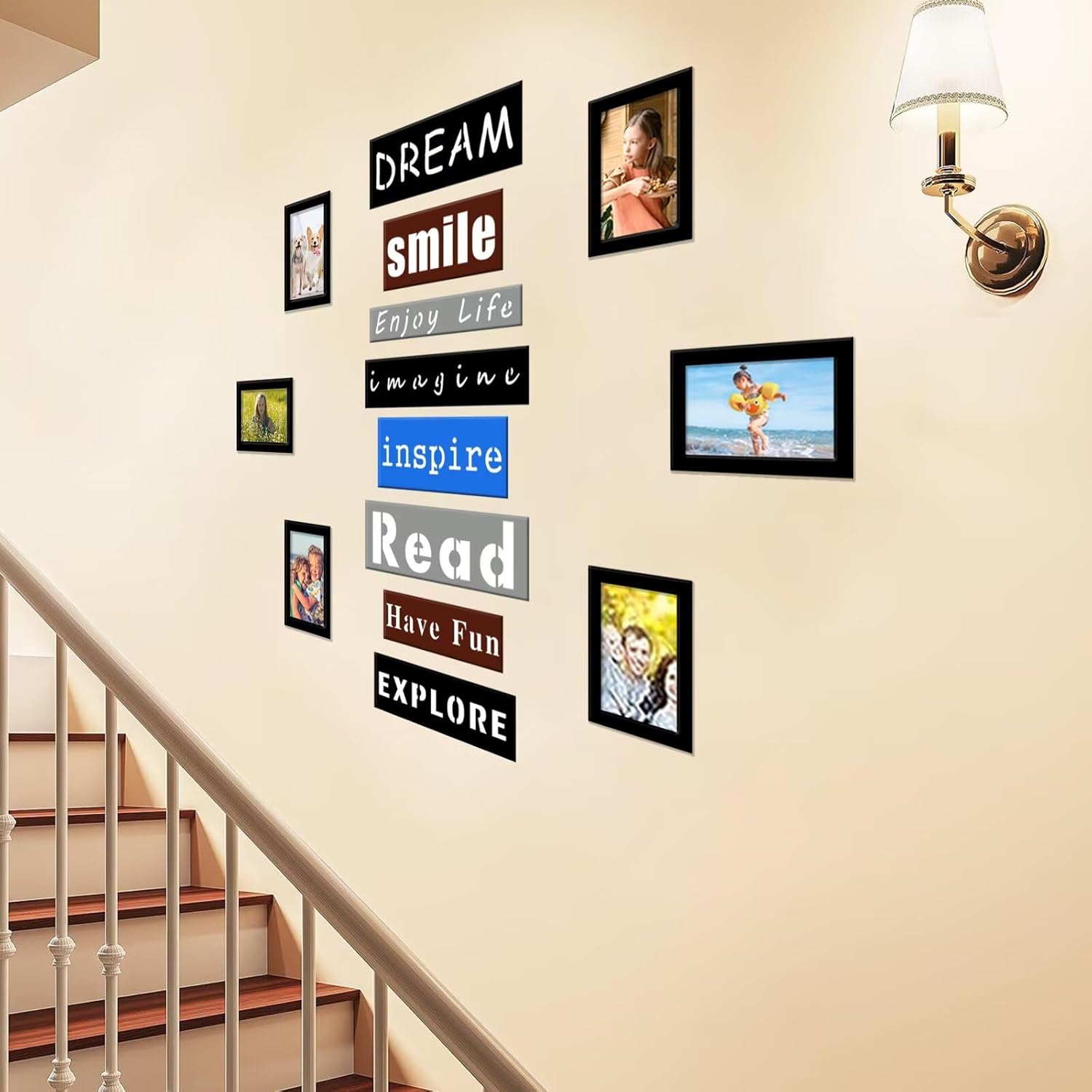 Collage Picture Frames for Wall - Engineered Wooden 4x6 Black Picture Frames Collage Family Tree Wall Decor Photo Frames Multiple Pictures Wooden Family Gallery Living Room Wall Decor