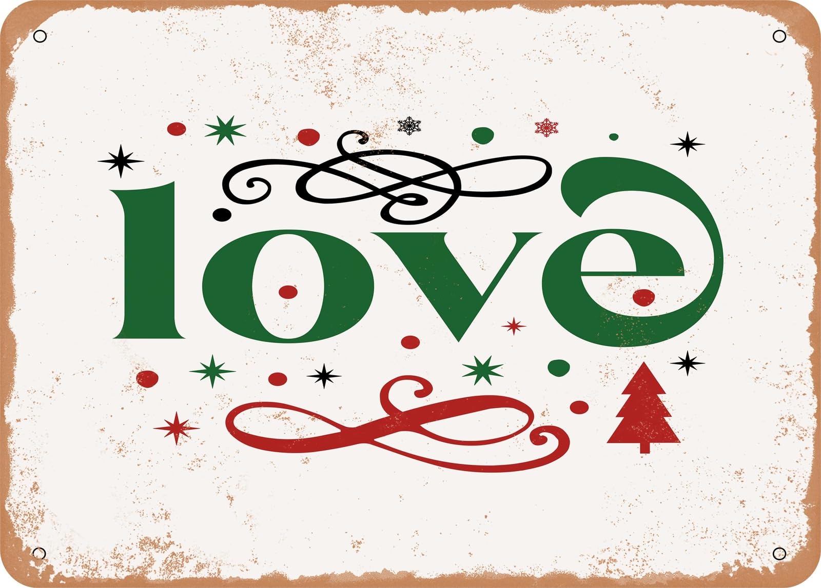 Miaomansenstore Metal Sign - Love7 - Vintage Rusty Look Sign Home Decor