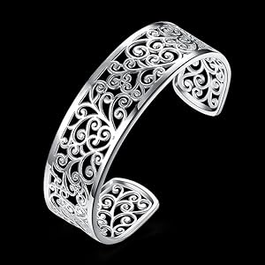 アクセサリー 22mm Sterling Silver Cable Bangle 925 Silver/stainless Steel Steel My Heart Initial Bracelet