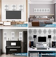 Vista 4 de Art3d 6-Pack Self-Adhesive Soundproof Acoustic Panels for Wall, 16 x 12 Inch Wave Design Noise Block with Polyester & Foam for Bedroom Studio Office