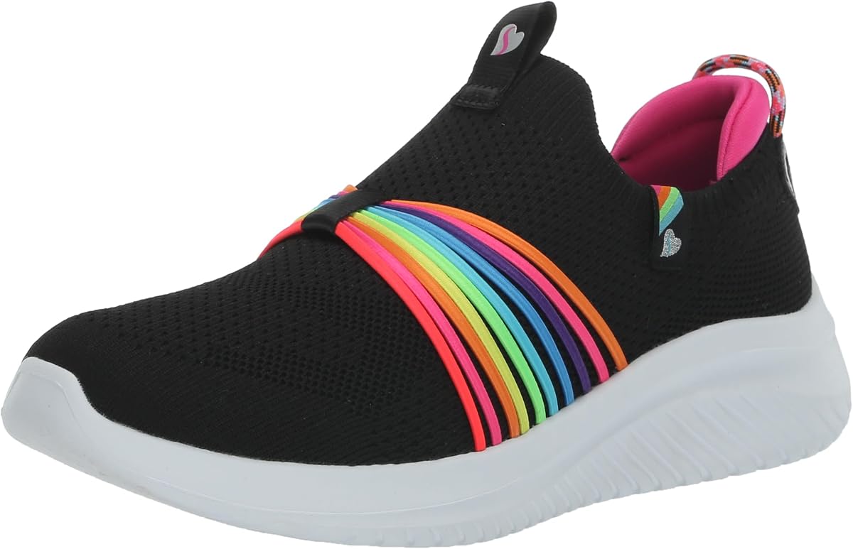 Skechers Ultra 3.0 Rainbow Speed ​​para niña | Informal, espuma viscoelástica refrigerada por aire, ajuste elástico, lavable a máquina, tejido Skech transpirable