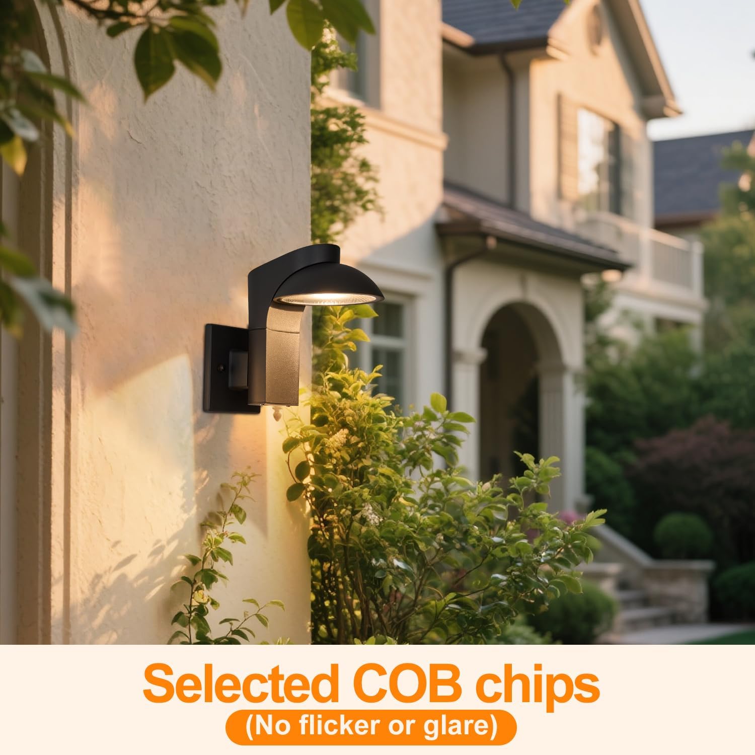 Outdoor Wall Lights 2 Packs, 350-degree rotating lamp head, Sconces Lights IP65 Waterproof, Porch Sconces, 10%-100% Dimmable, 3000k, 120-277V for garages, balconies, courtyards, and entryways