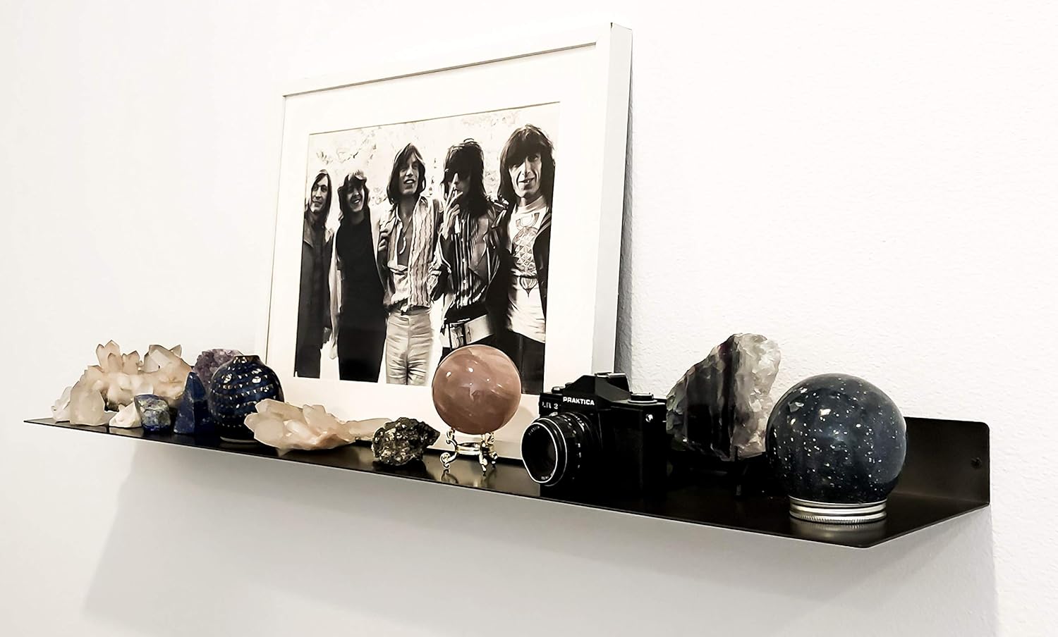 One-Day Sale: Up to 50% Off MADE IN USA by DIY CARTEL - Linear Floating Shelf - Raw Blackened Steel - Industrial Heavy Duty Metal Wall Mounted Modern Farmhouse Rustic Designed Shelf Ledge (48-in X 8-in Powder Coated Matte Black)