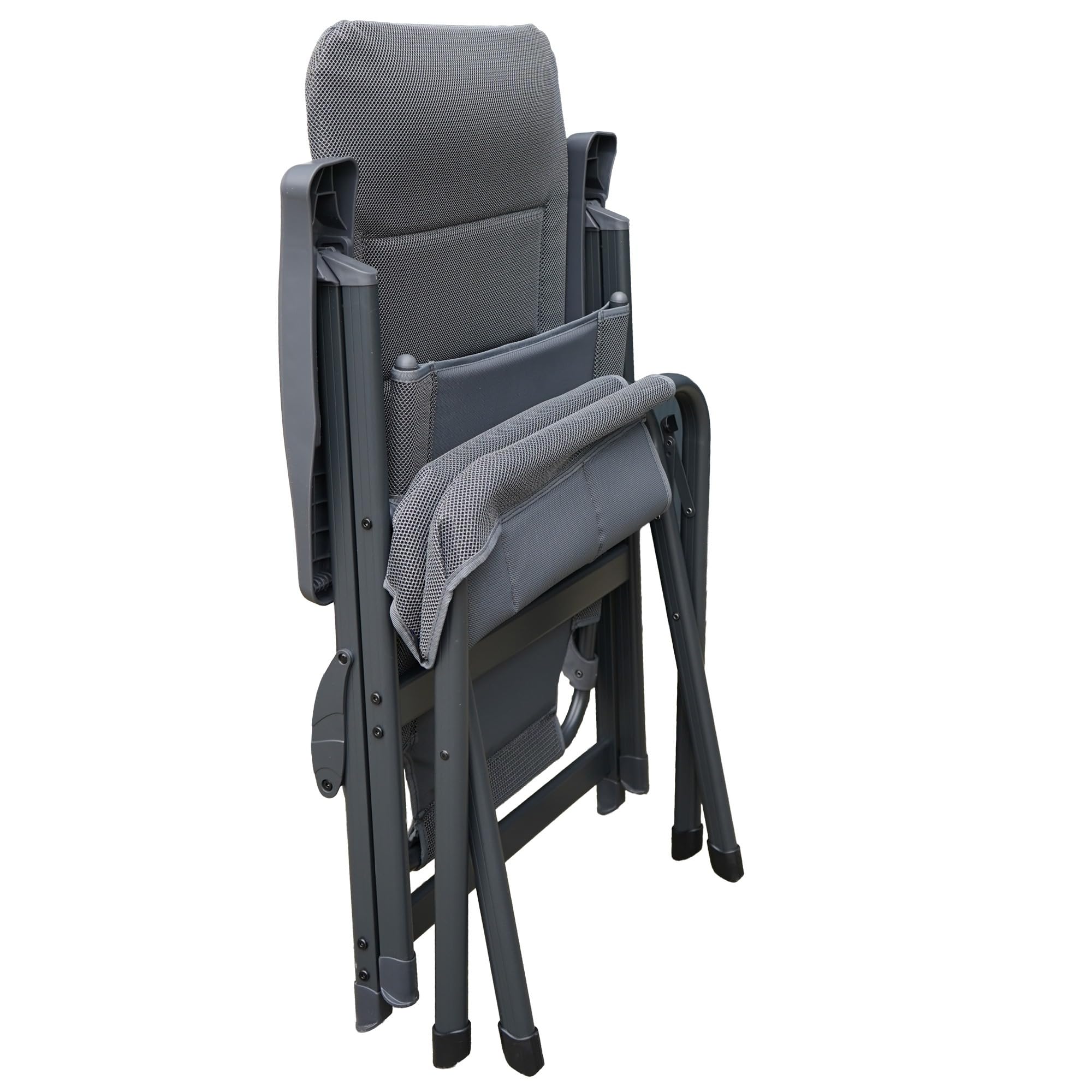 osoltus Alu Camping Hocker für Klappsessel mit3D Soft Touch Open-Grey