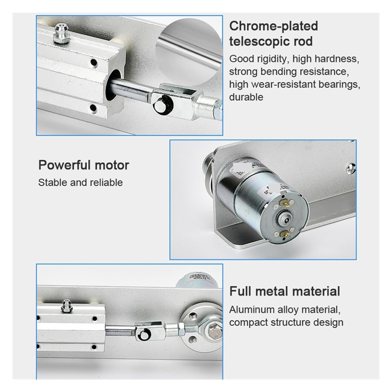Linearantrieb, Hubkolben-Linearmotor, DC 12 V, Linearantrieb, Hub 15/20/25/30 mm, verstellbarer Teleskopmotor, DIY-Motor(100 RPM)
