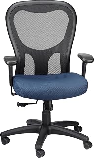 Tempur-Pedic TP9000C Mesh Swivel Task Chair with Tempur Material, Cooling Gel Layer, Adjustable Armrests, and Lumbar Support, Navy