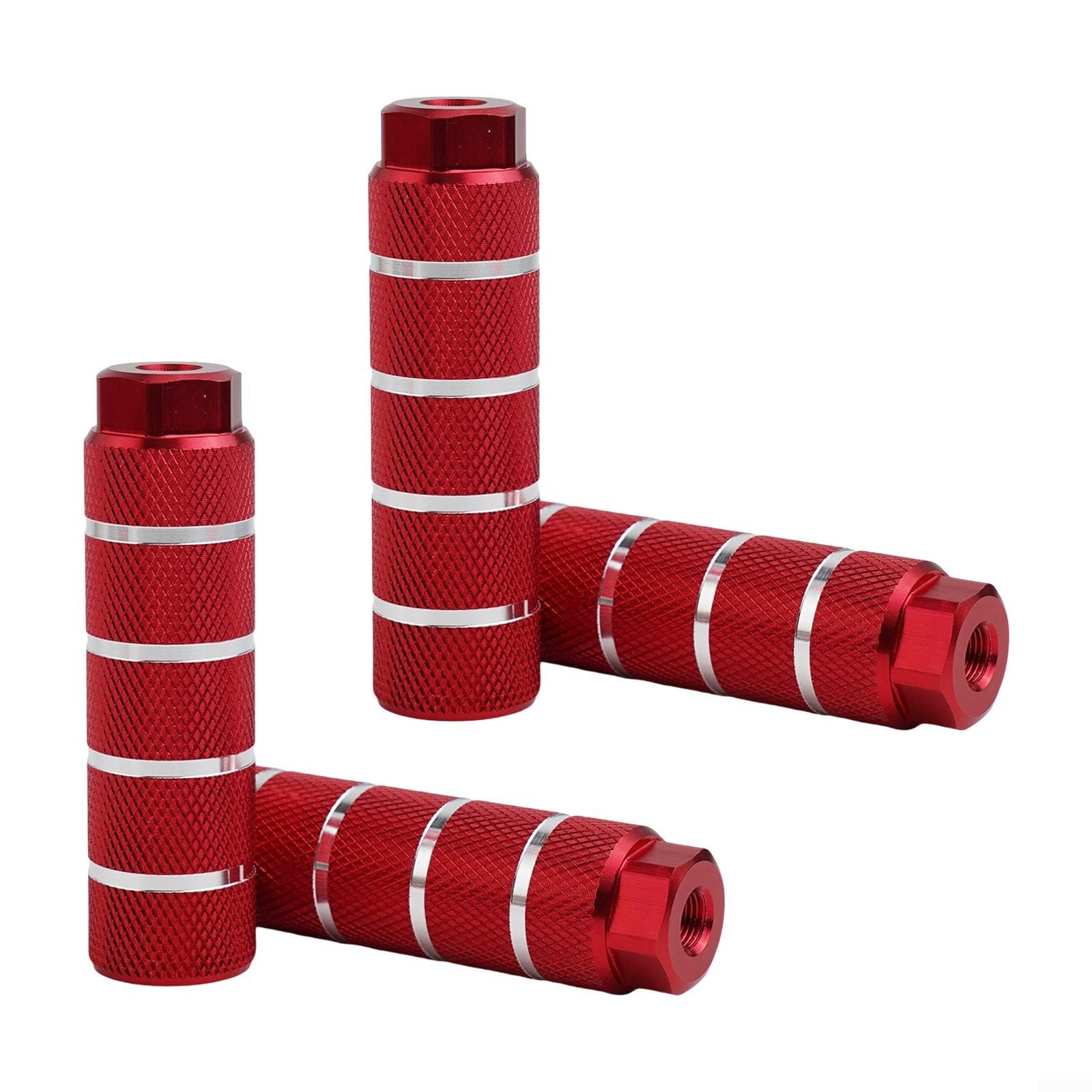 Eawfgtuw 4 pedane per bicicletta, in lega di alluminio, antiscivolo, per mountain bike, bici da strada, poggiapiedi posteriori con 10 mm (rosso)