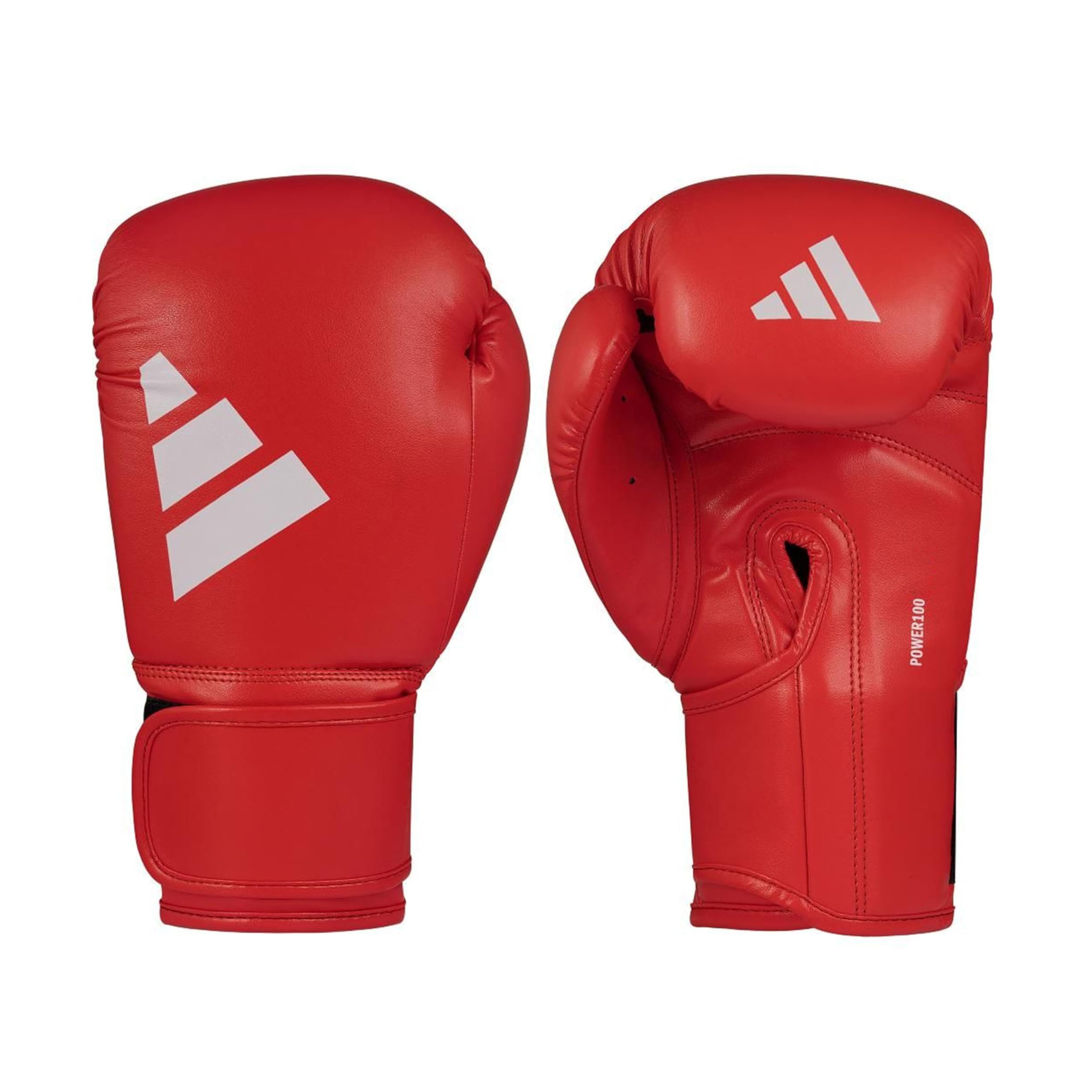 adidas 100 Boxing Gloves - with PU Outer Shell, Intermediate Level Training Gloves for Fitness Classes, Boxing Bag Workouts, and Sparring, Suitable for Men, Women, and Kids - 8oz, Red โ image 1