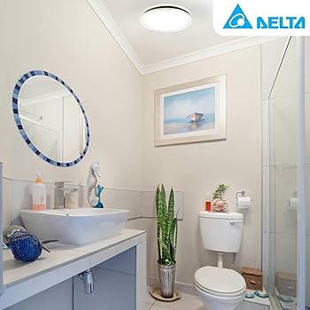 breez Delta Integrity 100 CFM Exhaust Bath Fan, LED Edge-Lit