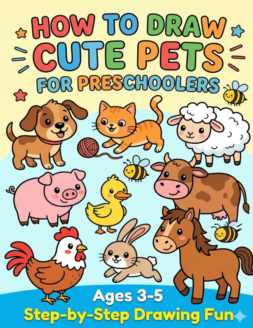 How to Draw Cute Pets for Preschoolers: A Fun and Easy Step-by-Step Guide to Drawing Dogs, Cats, Bunnies, and More