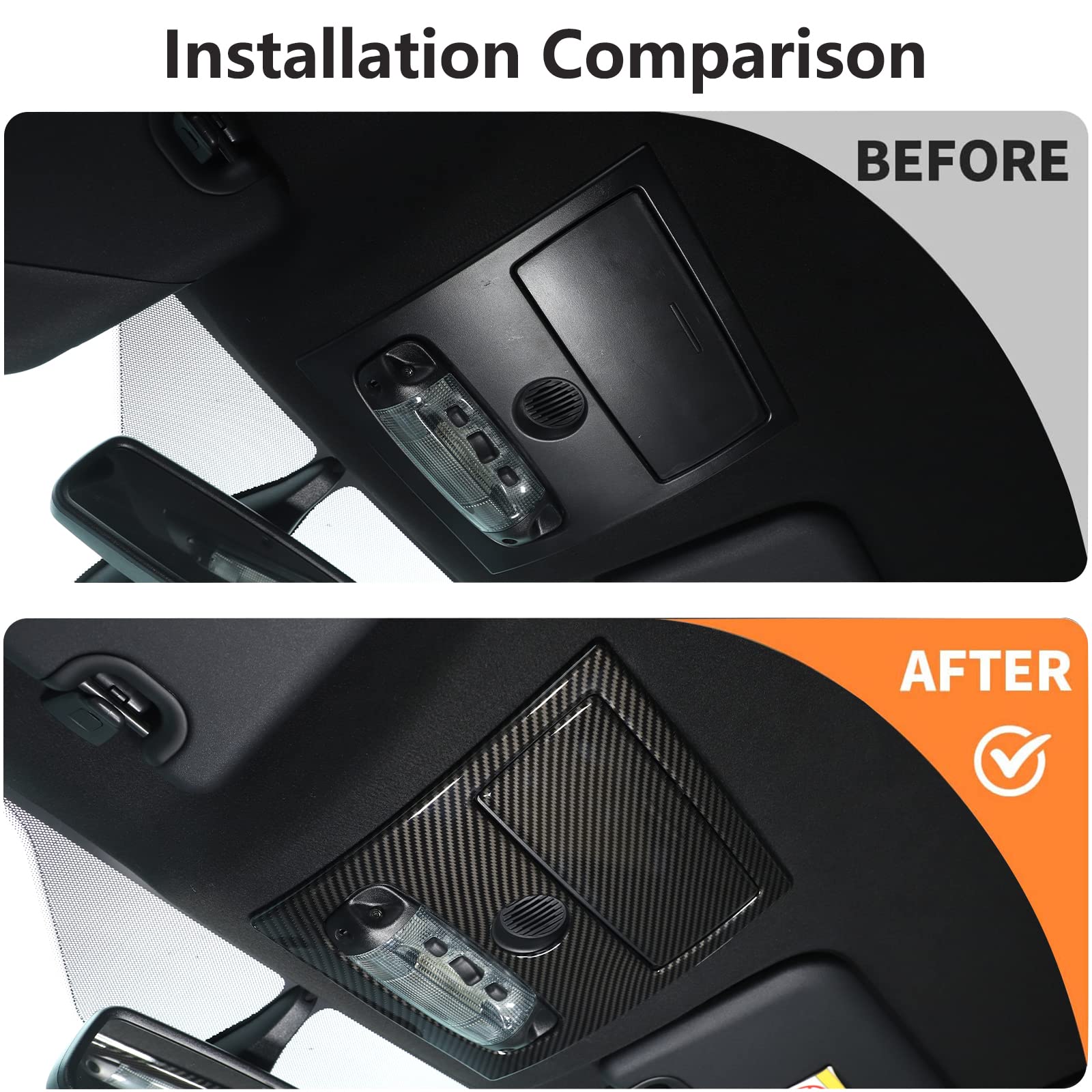 Adhesivo de plástico ABS para luces de lectura delantera y trasera para Ford Ranger Wildtrak 2015-2021 (cubierta delantera de luz de lectura)