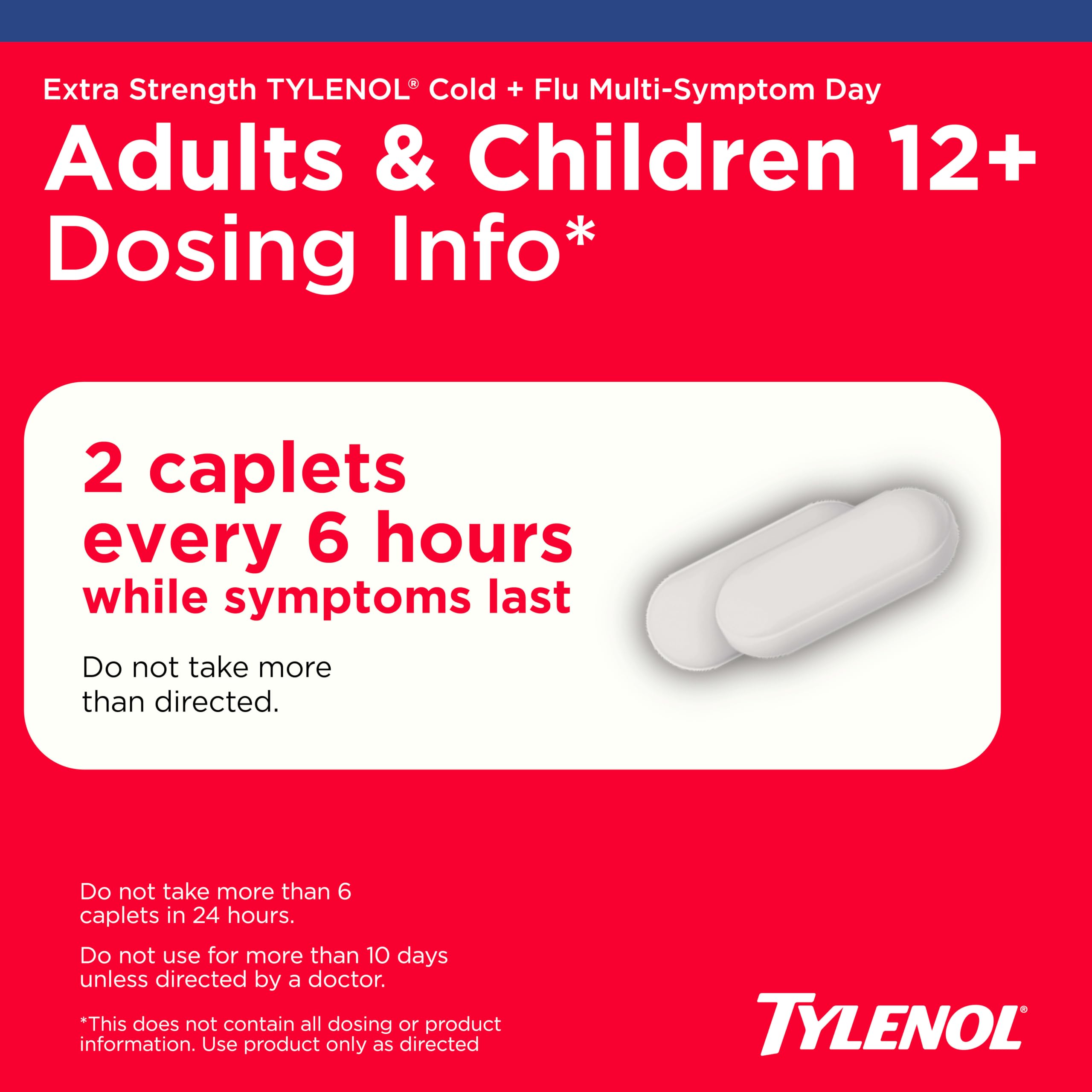 Tylenol Extra Strength Cold + Flu Multi-Symptom Relief Caplets, 24 ct — Amazon image 6