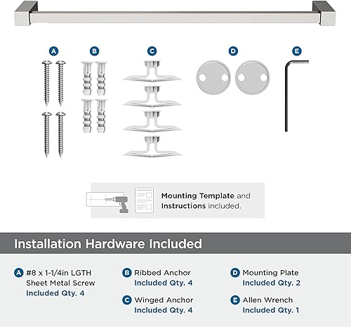 Vista 21 de Amerock BH3608226 Toallero cromado Toallero de 6-1/2 pulgadas (6.496 in) de longitud Monumento Toallero de mano para pared de baño Soporte