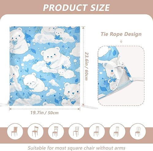 Miniatura 3 de Cartoon Binturong Sky Blue Decorative Chair Seat Cover for Classroom Stools Soft Soft Chair Covers Covers para sillas de comedor Set of 6