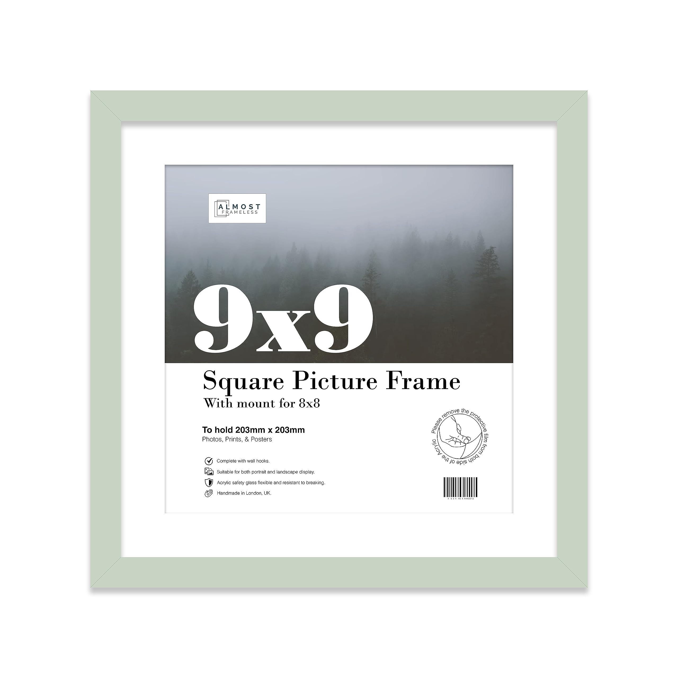 16X16" Light Blue Picture Frame16X16" Square Frame With 15X15" Mount For 16X16"/15X15" Pictures Moderrn Style Thin Edge1 Pack from B&Q