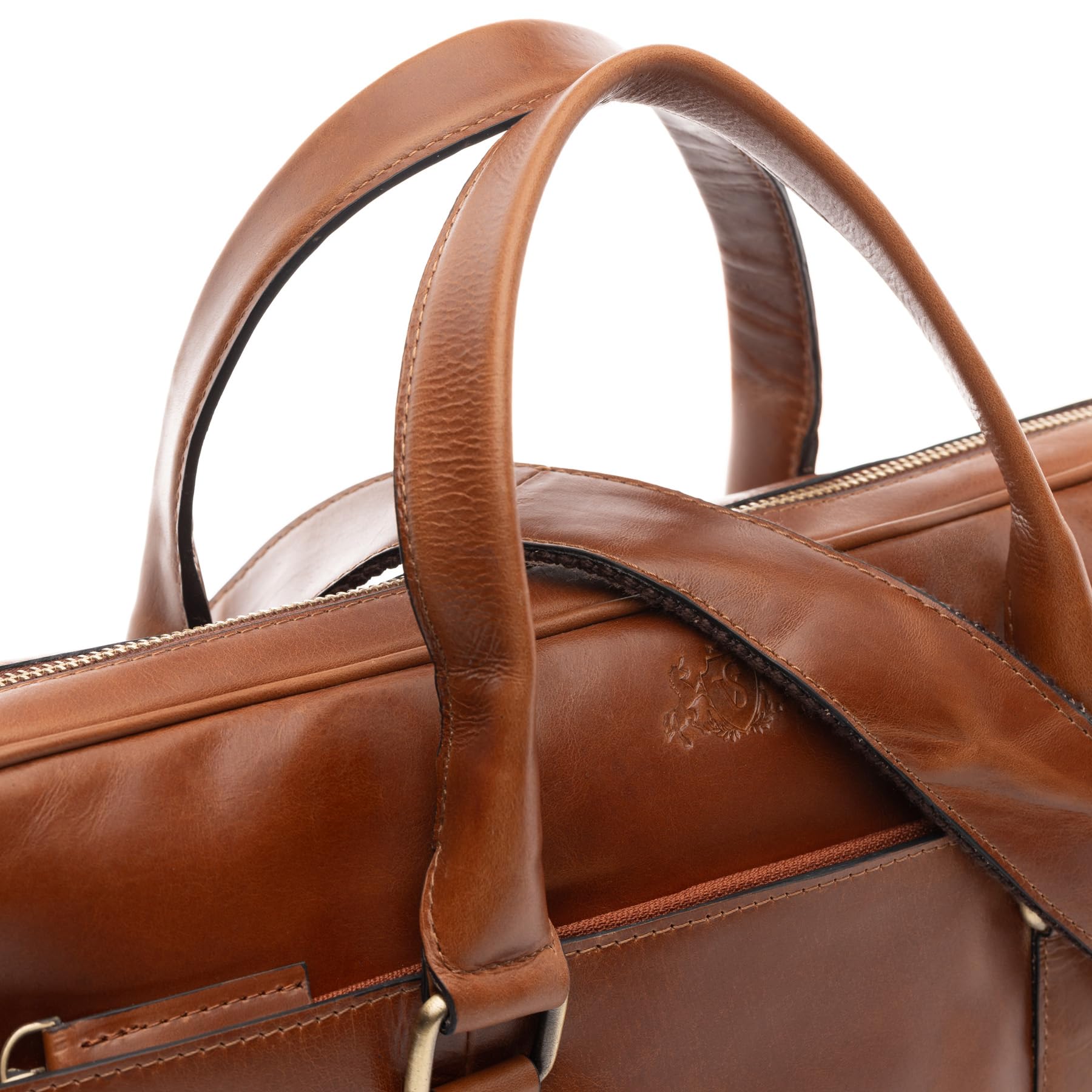 SID & VAIN Sac Ordinateur Portable Cuir véritable 15 Pouces Brady Mallette Professionnelle bandoulière Grand pour Hommes et Femmes Serviette de Travail élégant Marron