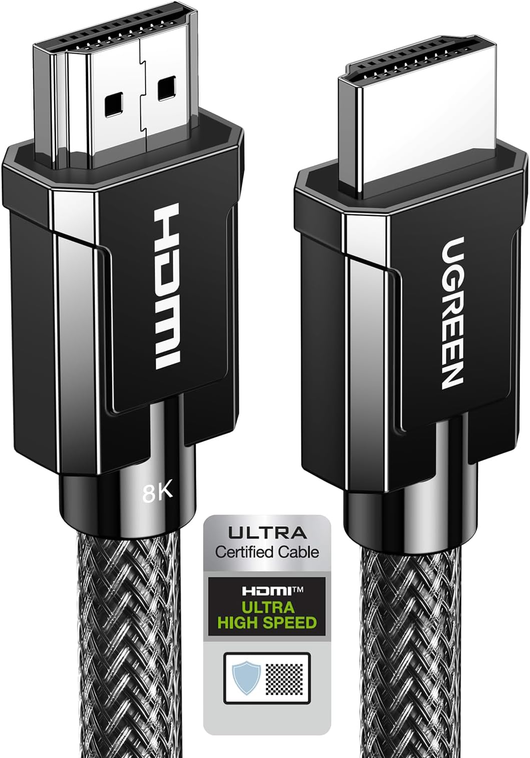 UGREEN 8K HDMI 2.1 Cable 3M, 8K@60Hz,4K@240Hz/144Hz/60Hz,Support Dynamic HDR/eARC/3D/Dolby,Compatible for PS5/Xbox/MacBook Pro 2021/Steam Deck/Switch/UHD TV, HD Cord HDMI to HDMI Braid Wire Zinc Shell