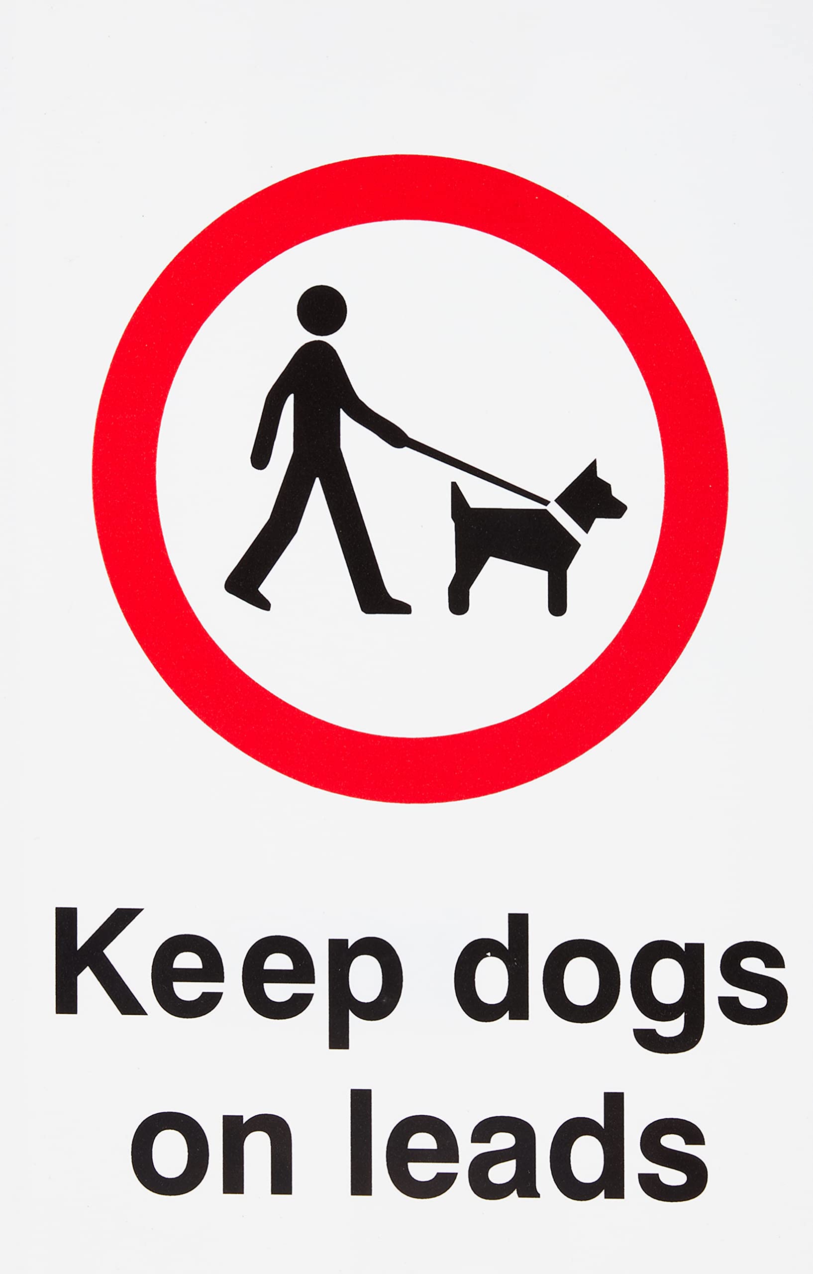 UK Safety Store DF.06F-RP Keep Dogs On Leads Dog Fouling Sign 200mm x 300mm - Rigid Plastic
