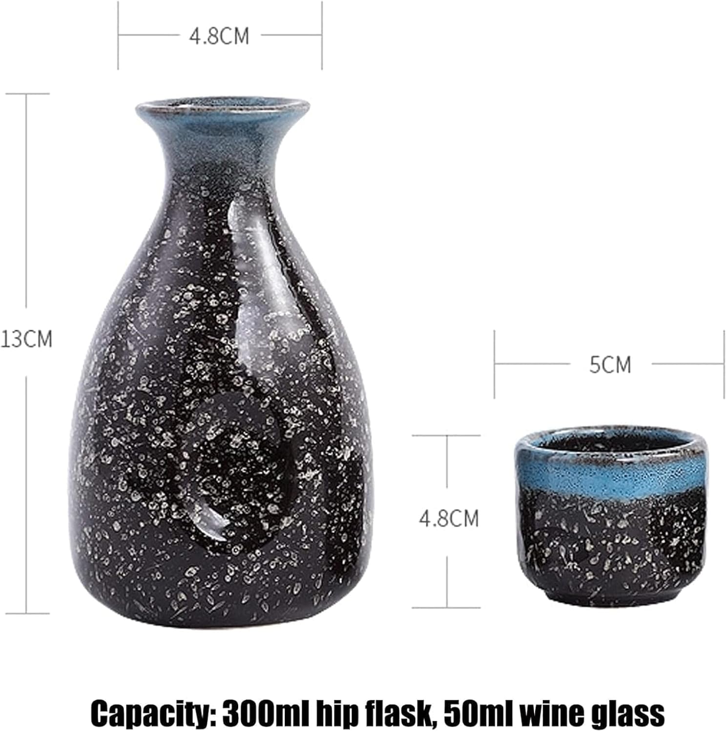 Japanese Style Porcelain Sake Wine Set Japanese Concise Sake Set Cups Bowl Ceramic Retro Classic Wine Glass Set