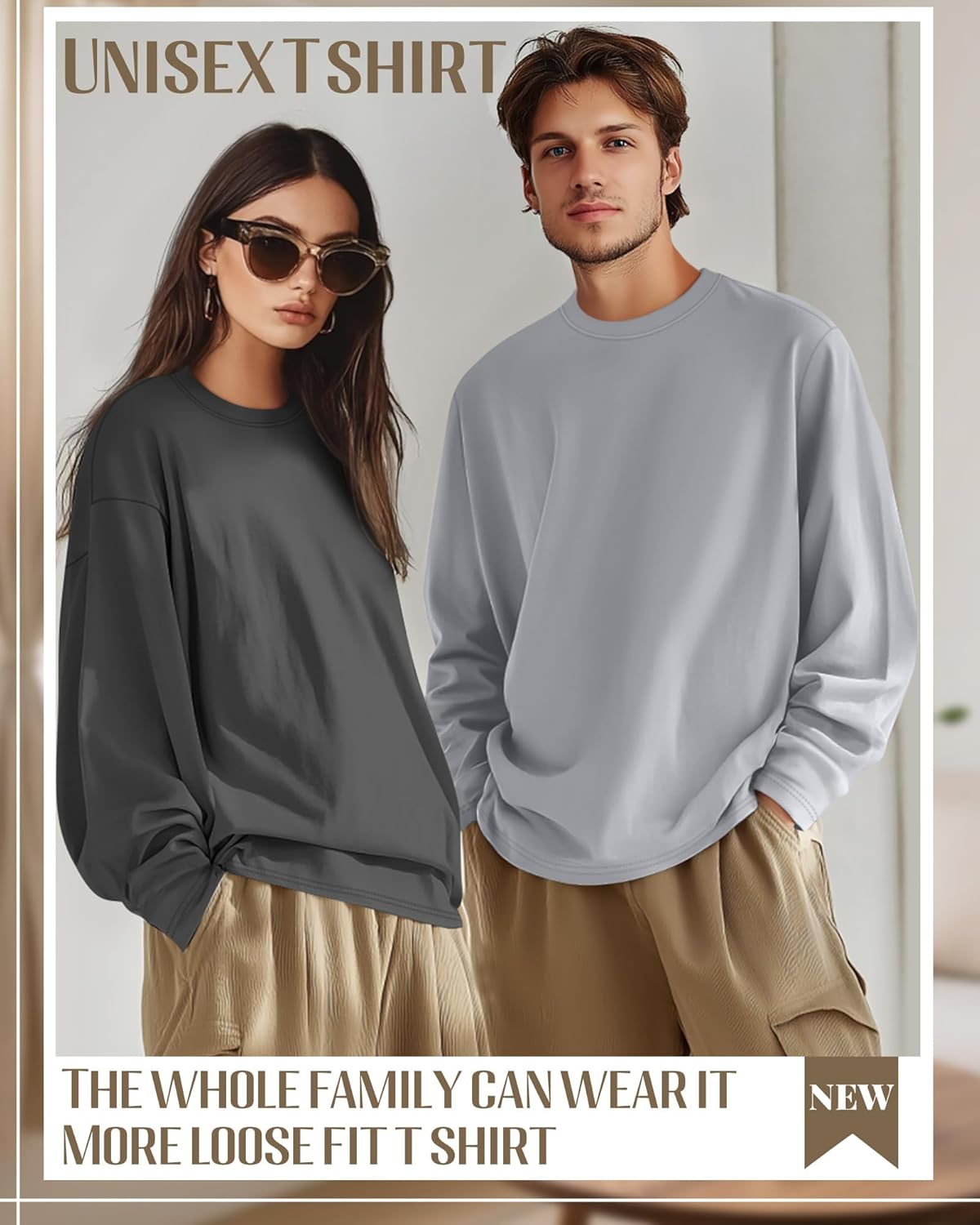 Neer 4 Pack Mens Big and Tall Shirts Cotton Long Sleeve Crewneck Casual Tops Plus Size Basic Tee Shirts Multipack - Image 6