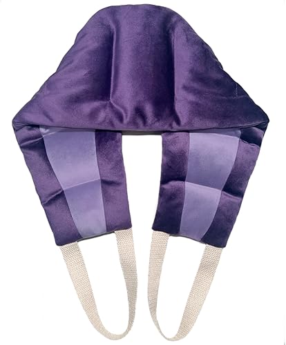 Almohadilla térmica larga para cuello y hombros y espalda con peso para microondas, húmeda, calentada para el cuello, bolsa calentable para