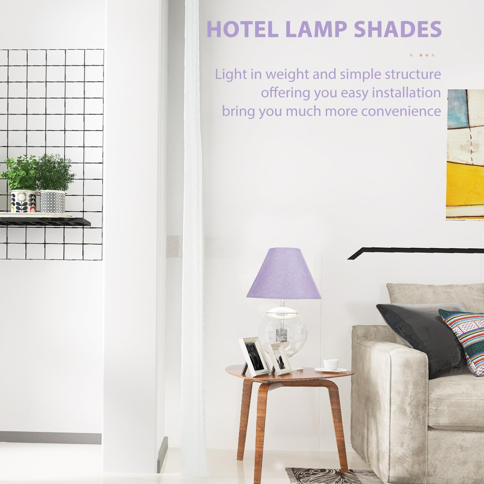 Hemobllo Pantalla Luz Lámpara para Lino de Escritorio Decoración E14 E27, Accesorio de Tela Metal Suave y Pared para Estudio Hotel