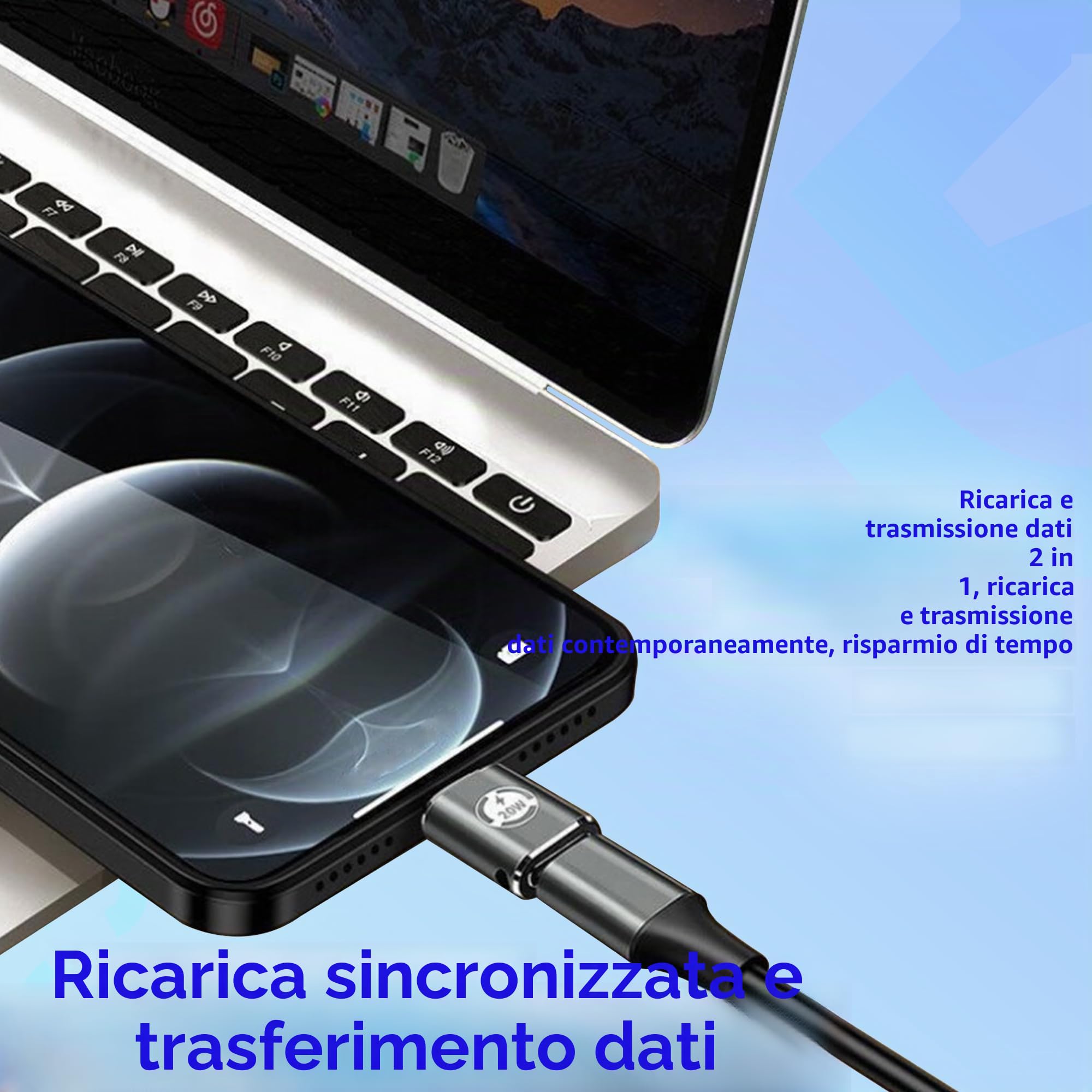 Adattatore da USB C a Lightning, da USB-C femmina a Lightning maschio, supporta la ricarica rapida PD da 20 W, adatto per iPhone 14/13/12/iPad, non adatto per OTG (verde scuro, 2 scatole)