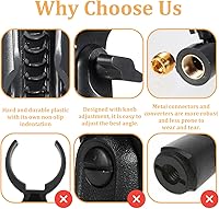 Vista 3 de 2 clips universales para micrófono, soporte de micrófono ajustable para micrófonos con adaptador de tornillo macho de 5/8 pulgadas a hembra de 3/8