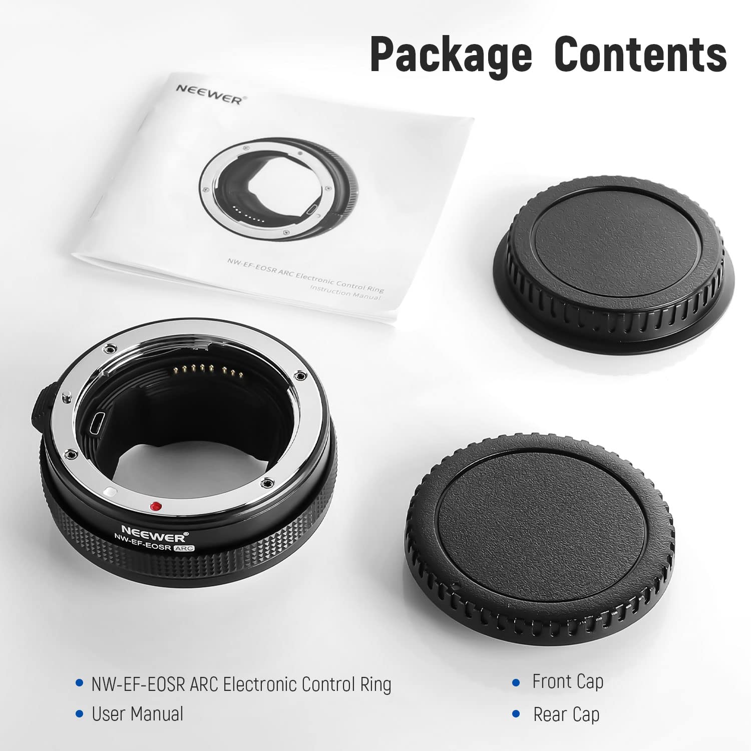 NEEWER Adaptador de Montaje EF a RF, Adaptador de Enfoque automático para Objetivo con Anillo de Control Compatible con Canon EF/EF-S EOS R Ra RP R6 R5 R3 R7 R10 R8 R50, Carga Máxima: 2kg
