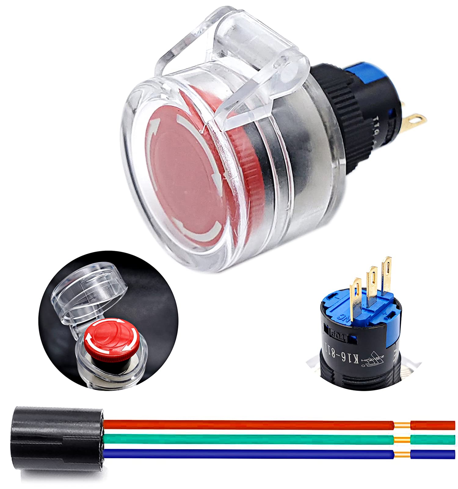 Buy 16mm Emergency Stop Button Switch Latching Red Mushroom Cap Toggle