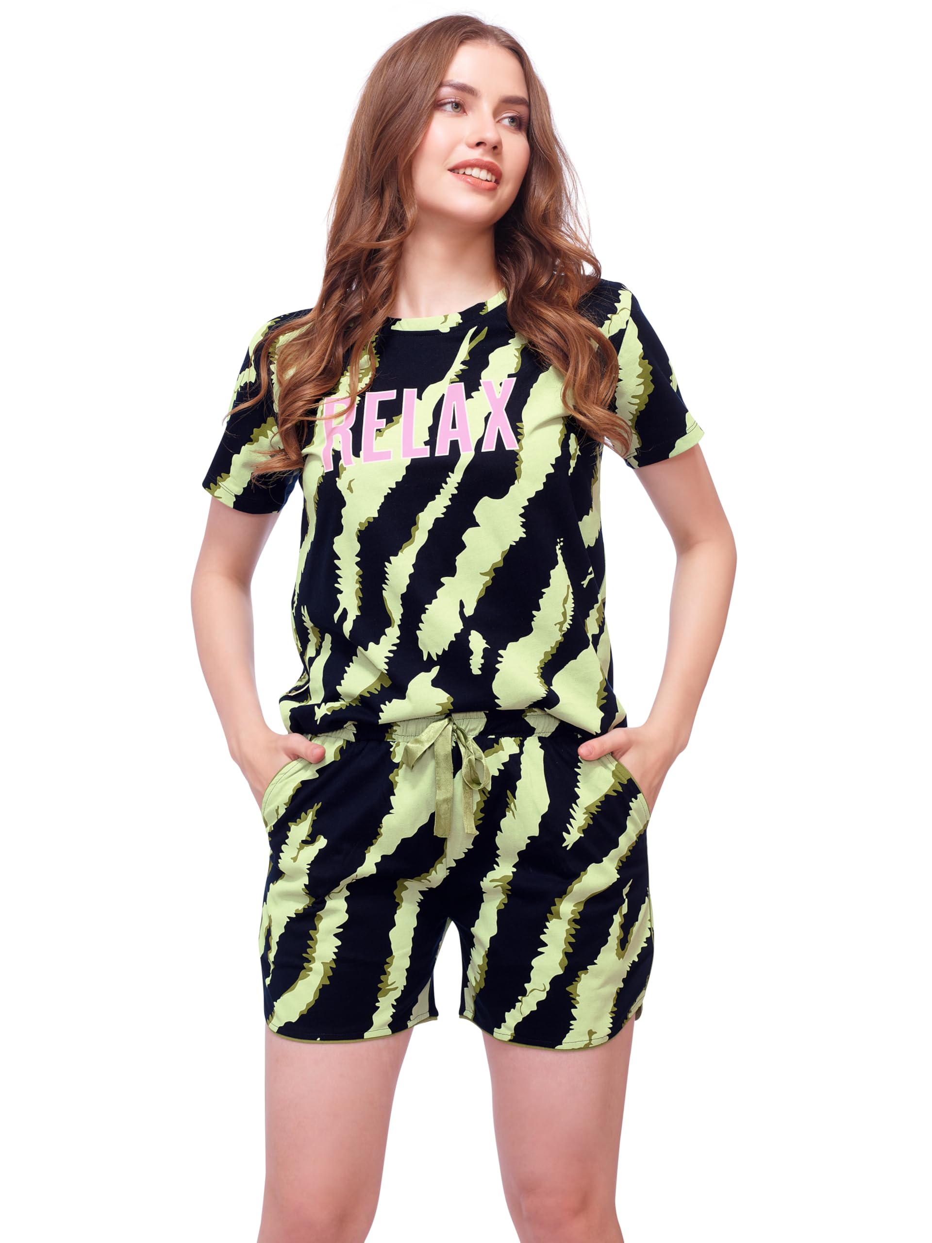 lotik Women's LERIYA Print Top & Shorts Nightsuit Set-picture-42