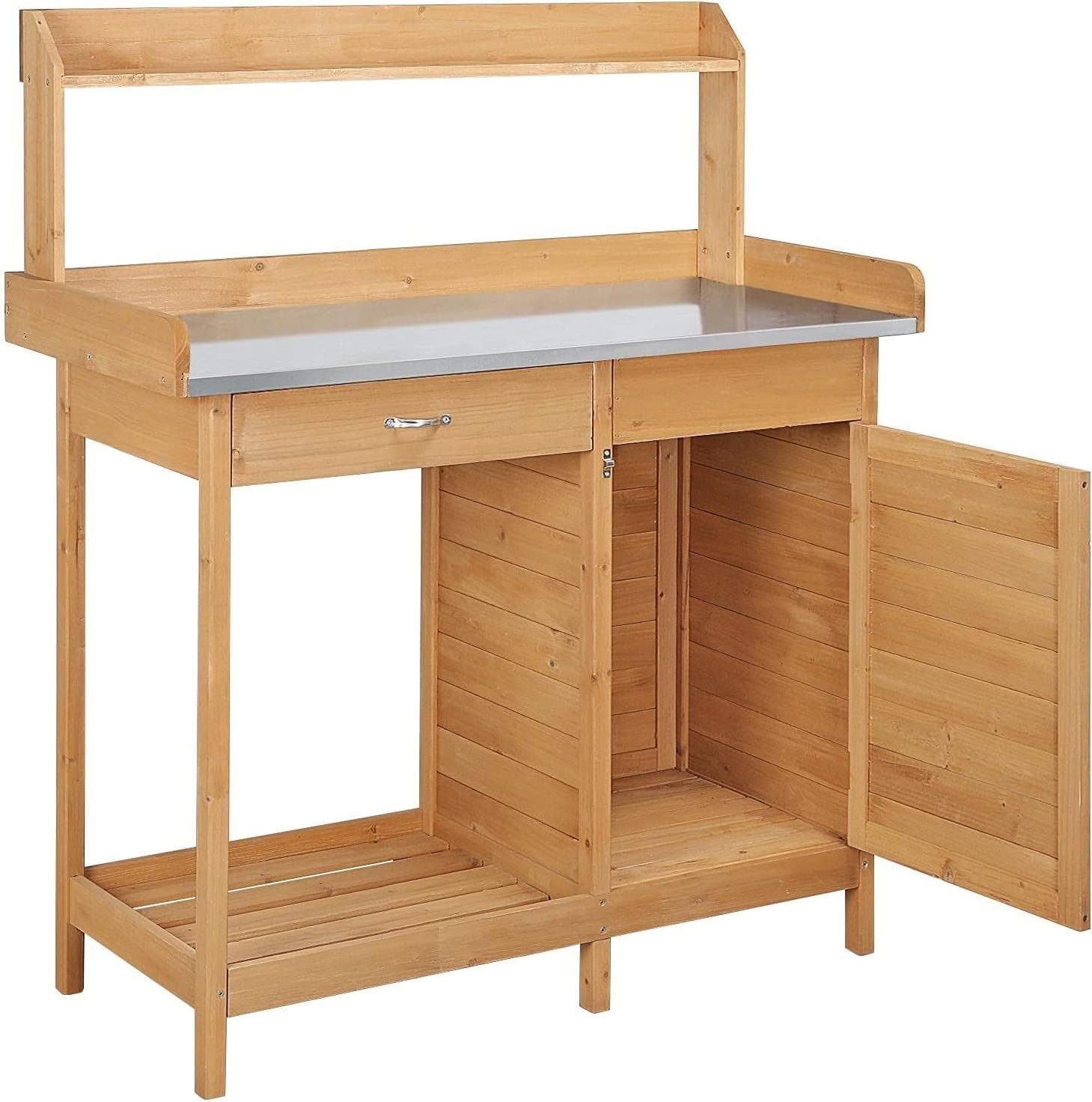 LeeKous Pflanztisch Gartentisch Blumentisch mit verzinkter