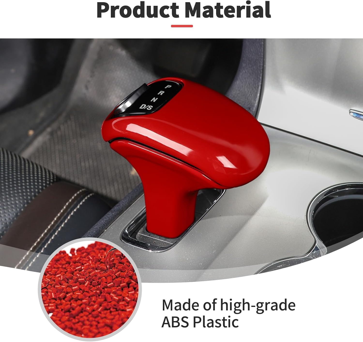 JWWY Gear Shift Shifter Knobs Cover Trim Fit for 2012-2014 Dodge Charger & for Durango Interior Accessories 3pcs,Red