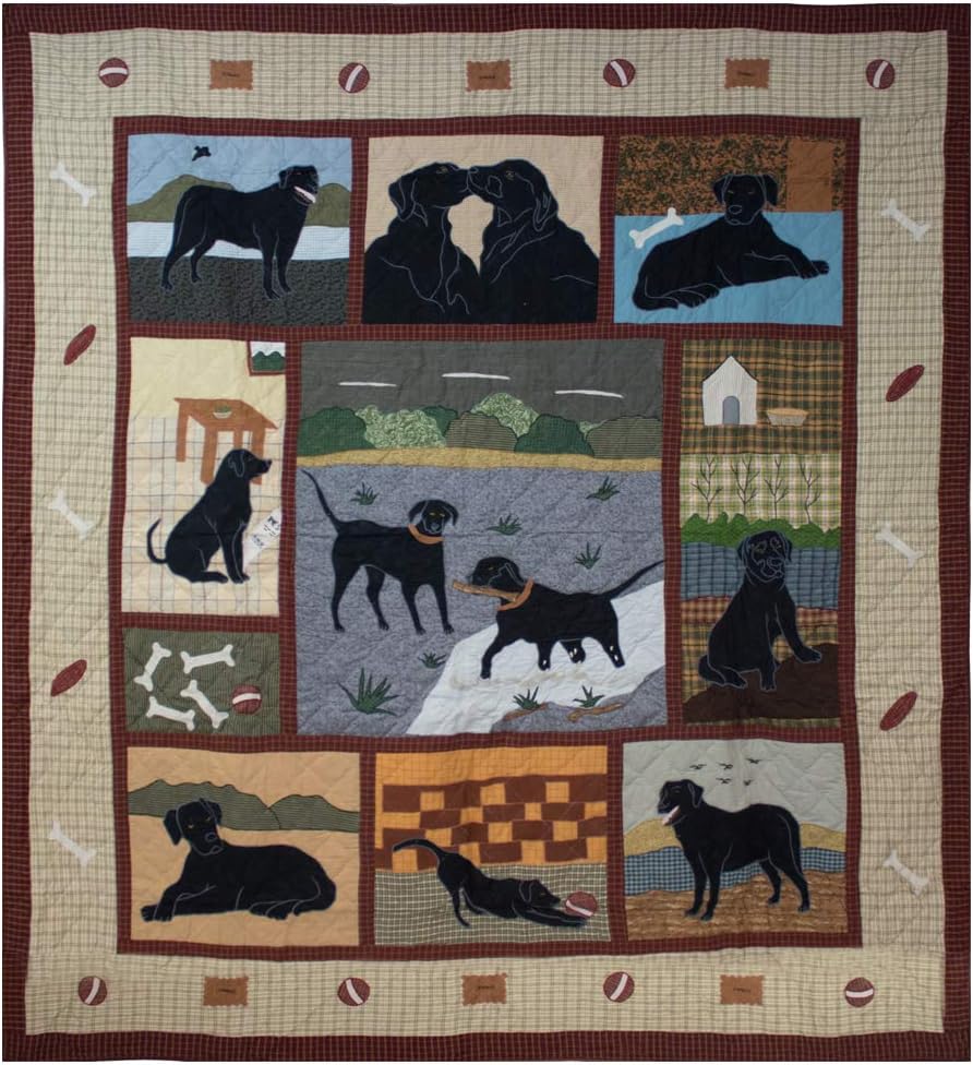 Patch Magic Quilts Black Lab Super Queen Quilt 92" W x 96