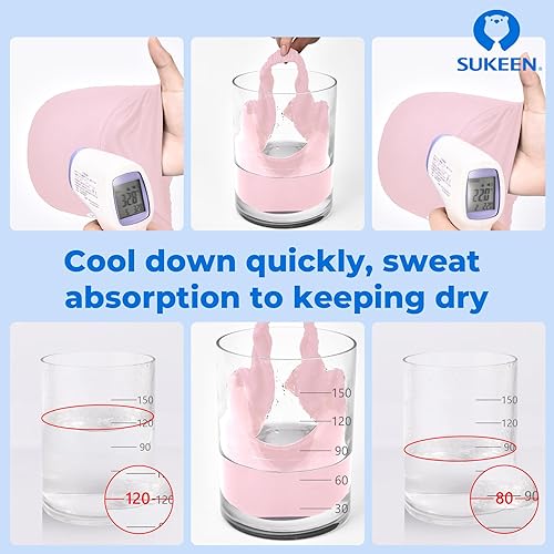 Miniatura 4 de Sukeen Visera elástica refrescante de tamaño libre con protección UV, visera pico para golf, tenis, ciclismo, correr