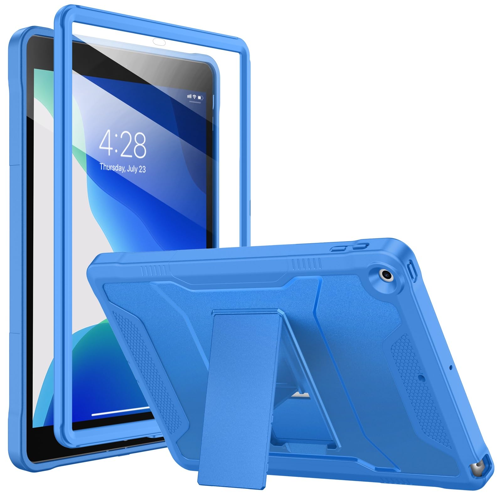 Soke Case for iPad 9th/8th/7th Generation 10.2-Inch (2021/2020/2019 Release), with Built-in Screen Protector and Kickstand, Rugged Full Body