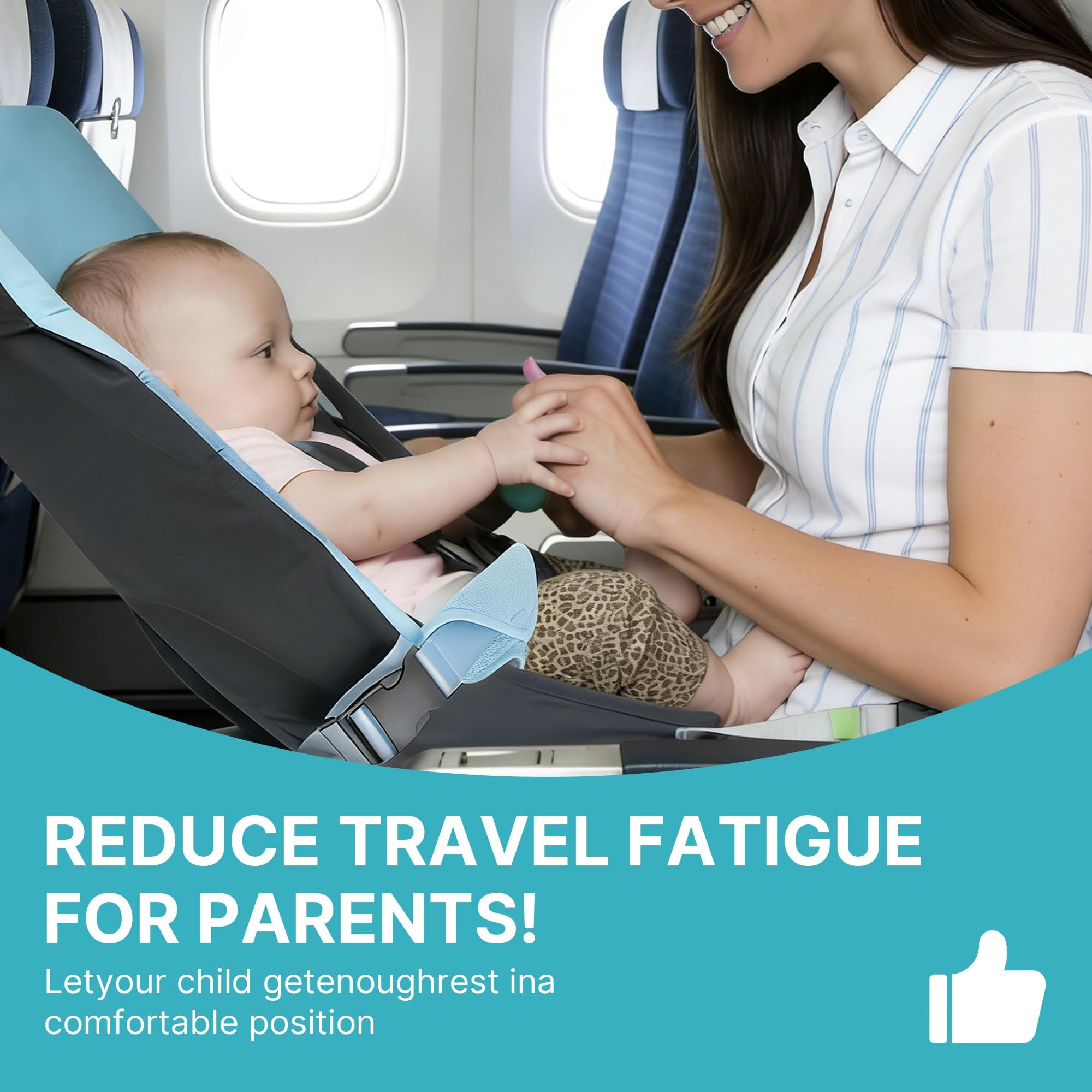 Lettino per bambini in aereo, da 1 a 12 mesi, accessorio essenziale per i viaggi in aereo, lettino portatile per neonati in aereo, adatto per il volo