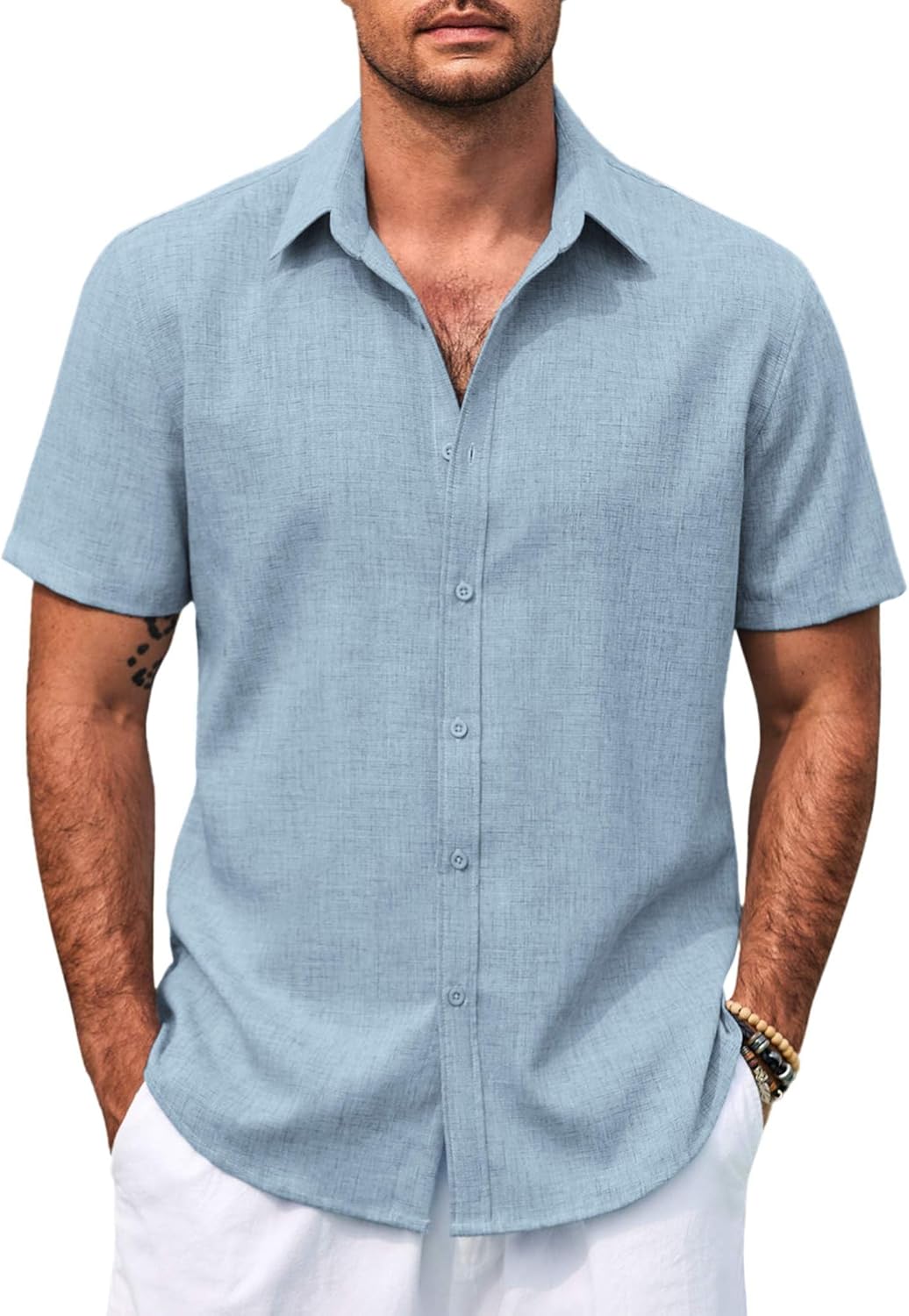 COOFANDY Mens Casual Summer Beach Shirt Button Down Short Sleeve Shirts Vacation Shirt Cotton Linen Shirts COOFANDY Mens Casual Summer Beach Shirt Button Down Short Sleeve Shirts Vacation Shirt Cotton Linen Shirts