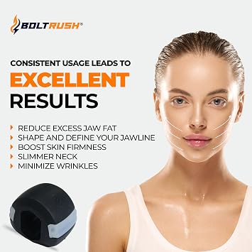 Jaw Exerciser (Pack of 3), Jaw Trainer for Jawline,3 Levels of Resistance - Includes 12 x Biting Strips, 4 x Neck Straps, Jaw Toner for Face