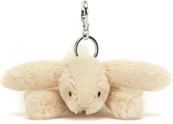 Jellycat Smudge Rabbit Bag Charm, 3 inches - Rabbit & Bunny Plush Keychain - Great Gift Idea